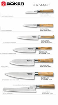 FACAS COZINHA DAMASCO OLIVE BOKER