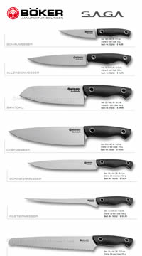 FACAS COZINHA SAGA G10 ACETINADO BOKER